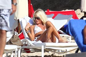 Victoria Silvstedt - white bikini in St. Barts 1/3/13  