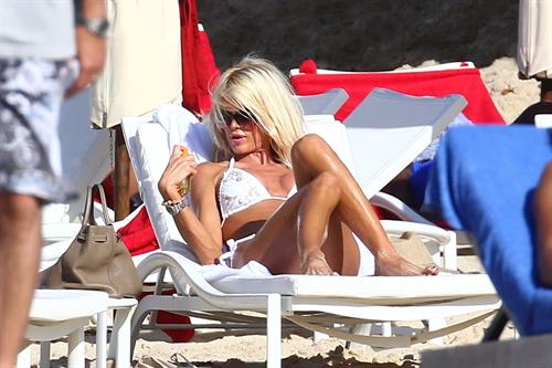 Victoria Silvstedt - white bikini in St. Barts 1/3/13  