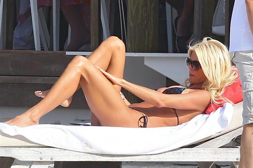 Victoria Silvstedt in a bikini on the beach in St. Barts 1/5/13