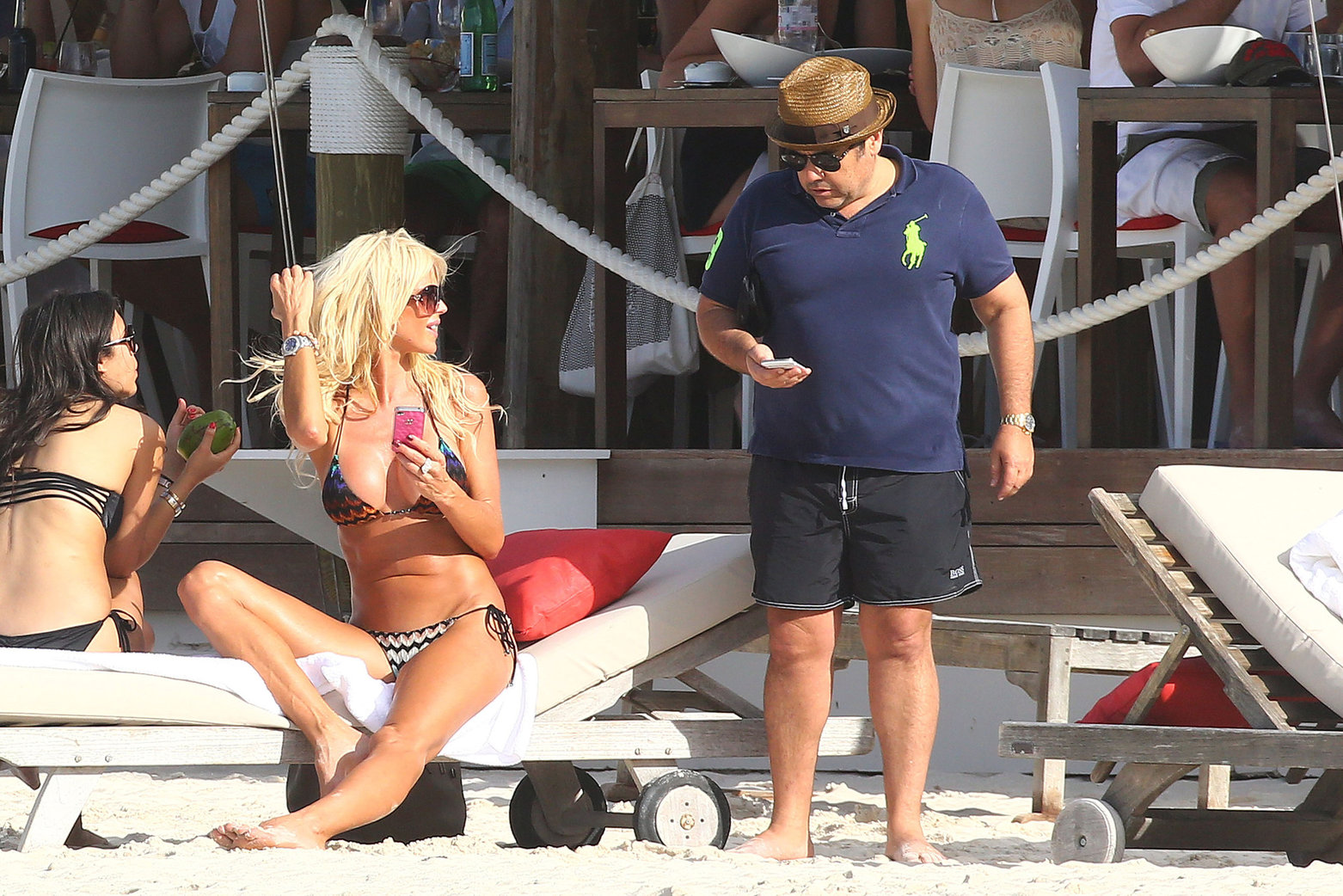 Victoria Silvstedt in a bikini on the beach in St. Barts 1/5/13