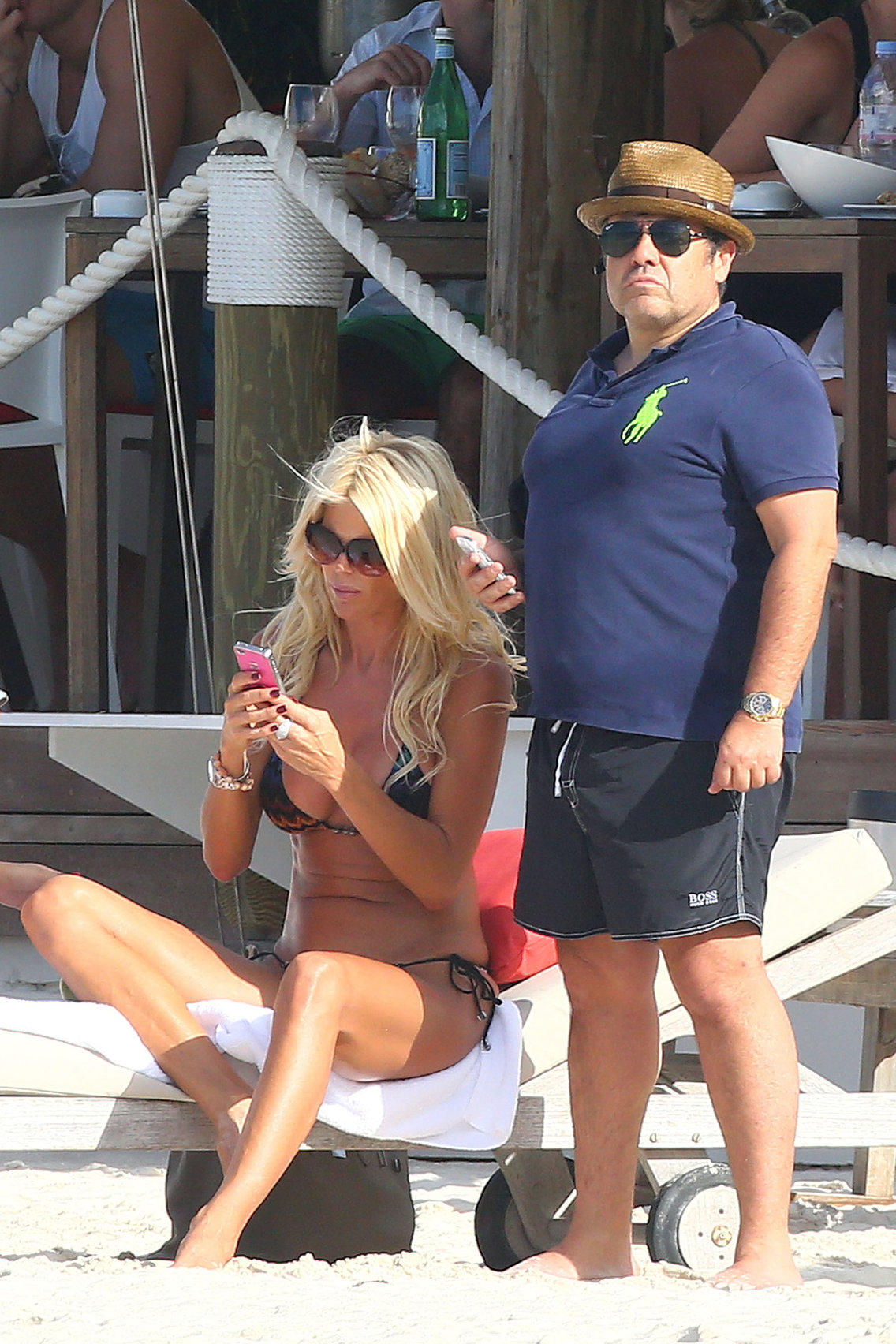 Victoria Silvstedt in a bikini on the beach in St. Barts 1/5/13