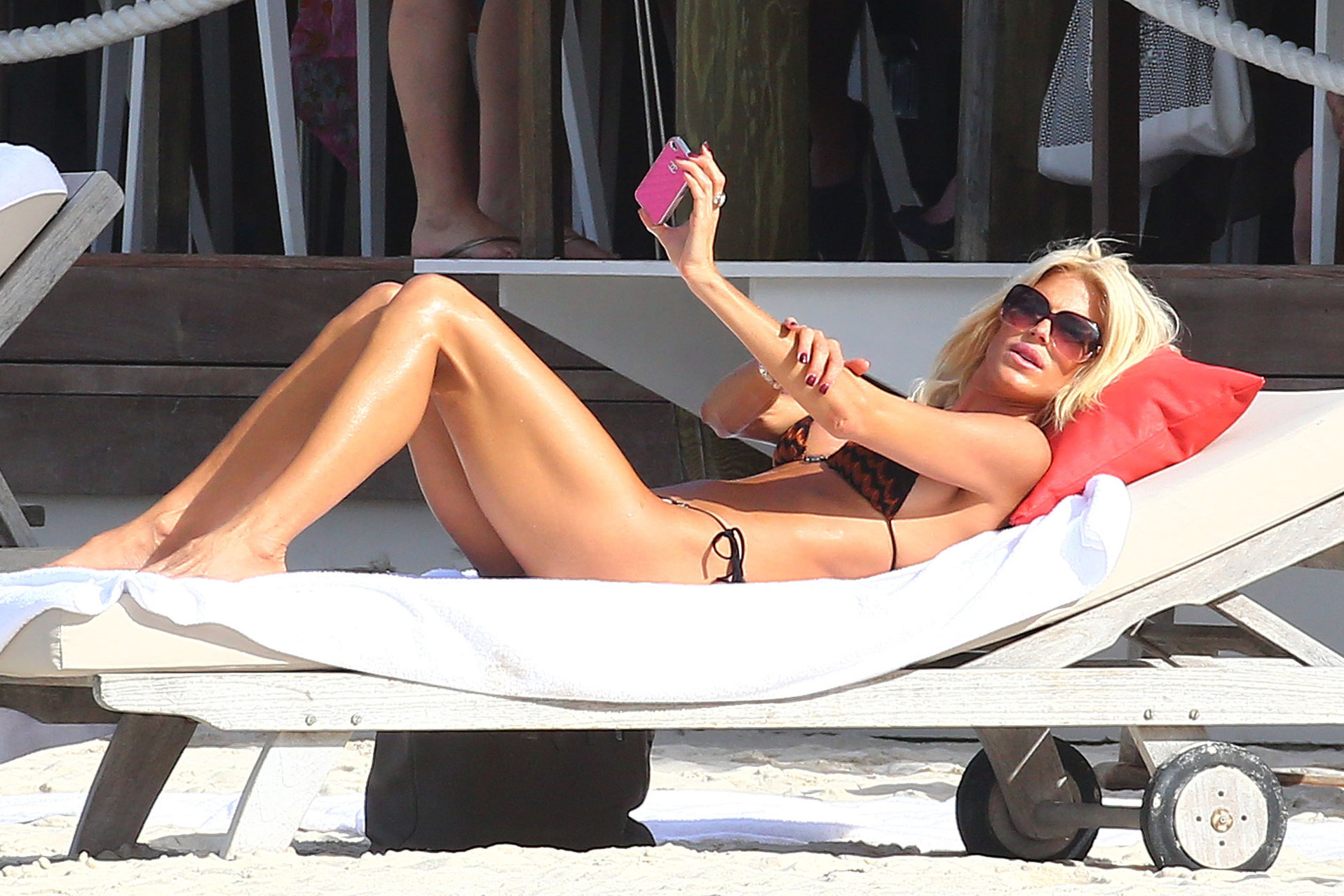 Victoria Silvstedt in a bikini on the beach in St. Barts 1/5/13