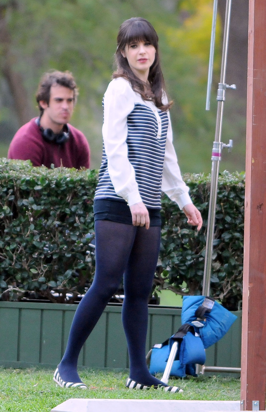Zooey Deschanel Pictures Zooey Deschanel  New Girl  set candids in LA 1/23/13
