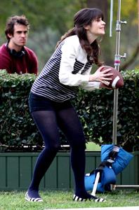 Zooey Deschanel  New Girl  set candids in LA 1/23/13  