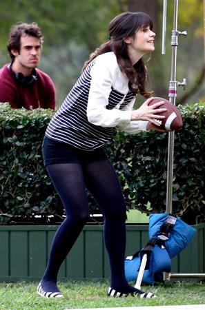 Zooey Deschanel  New Girl  set candids in LA 1/23/13  