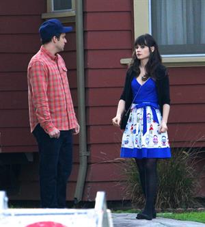 Zooey Deschanel on the set of 'New Girl in Los Angeles December 4, 2012 
