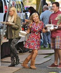 Jennette McCurdy lunch break on set of 'Swindle' in Vancouver 10/4/12 