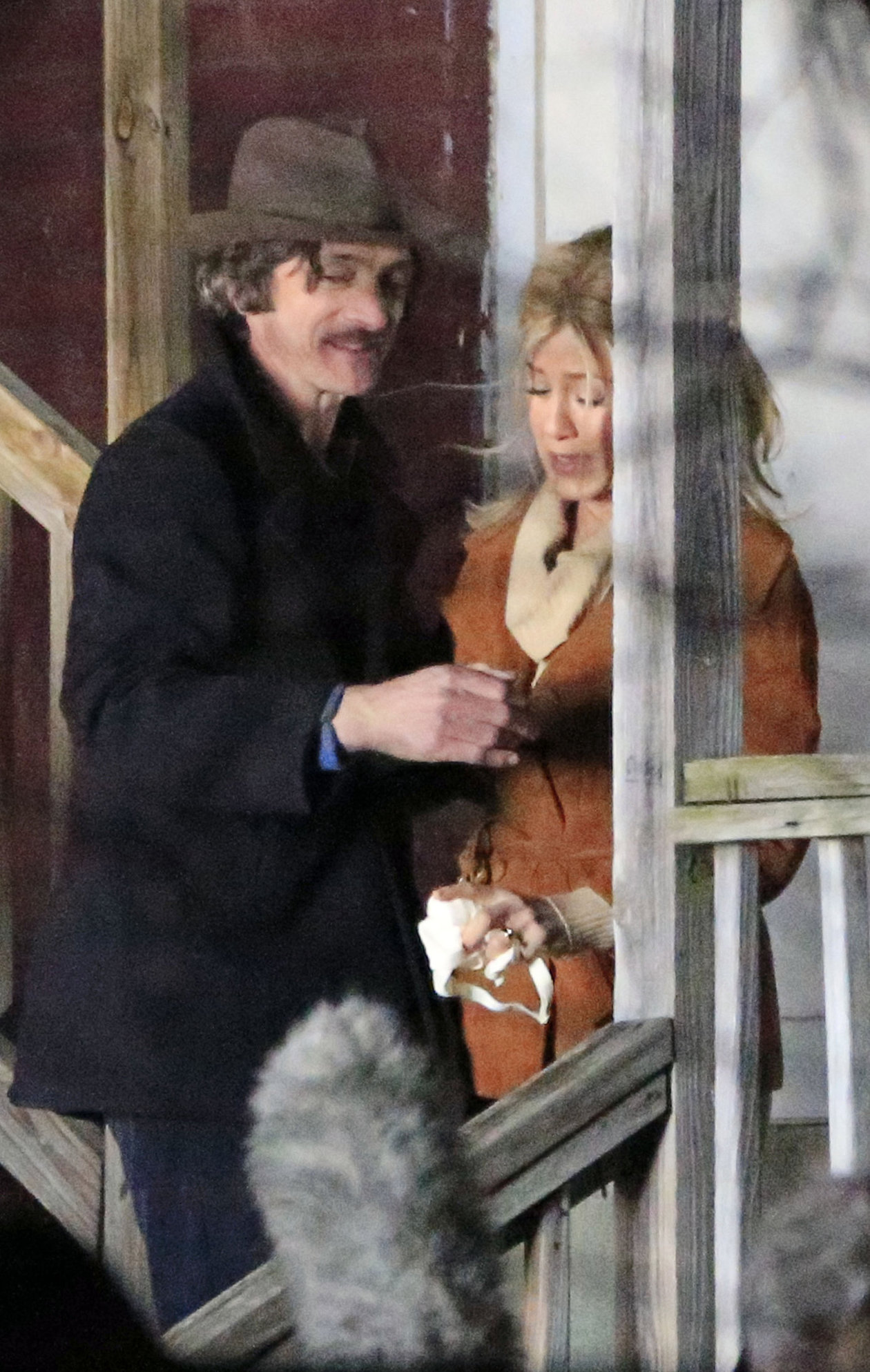 Jennifer Aniston Pictures Jennifer Aniston on the set of 'Untitled Elmore Leonard Project' in Stamford, CT 2/12/13