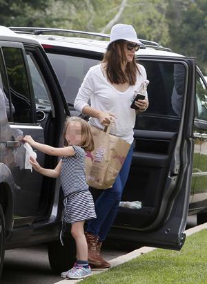 Jennifer Garner Takes daughter Seraphina Affleck to private party in Brentwood (April 28, 2013) 