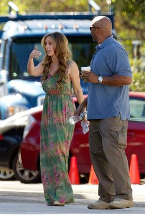 Jennifer Love Hewitt on the set of The Client List in Sherman Oaks February 1, 2013 