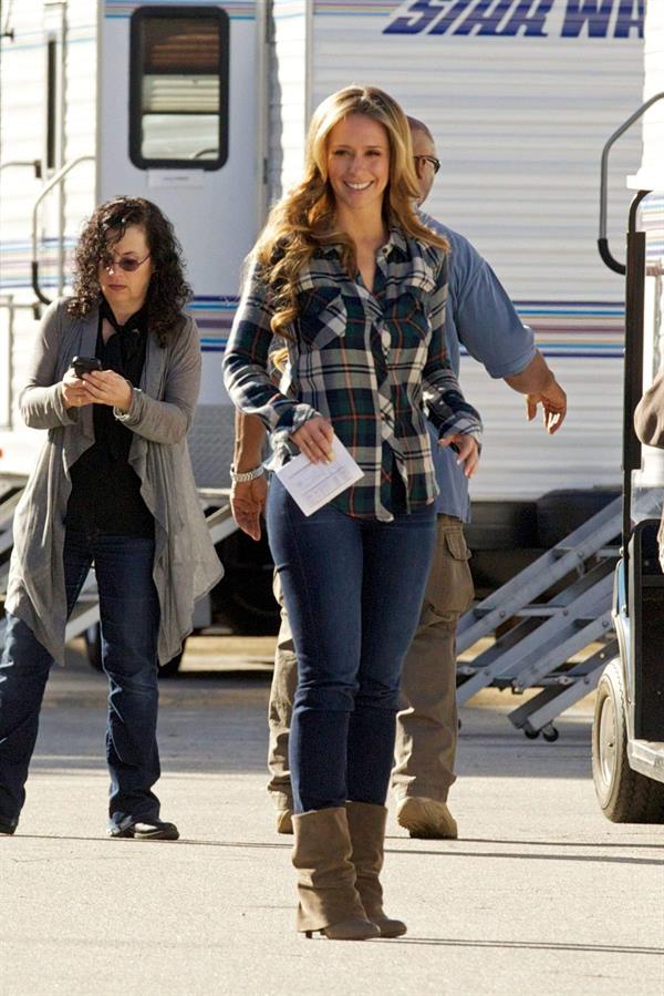 Jennifer Love Hewitt on the set of The Client List in Sherman Oaks February 1, 2013 