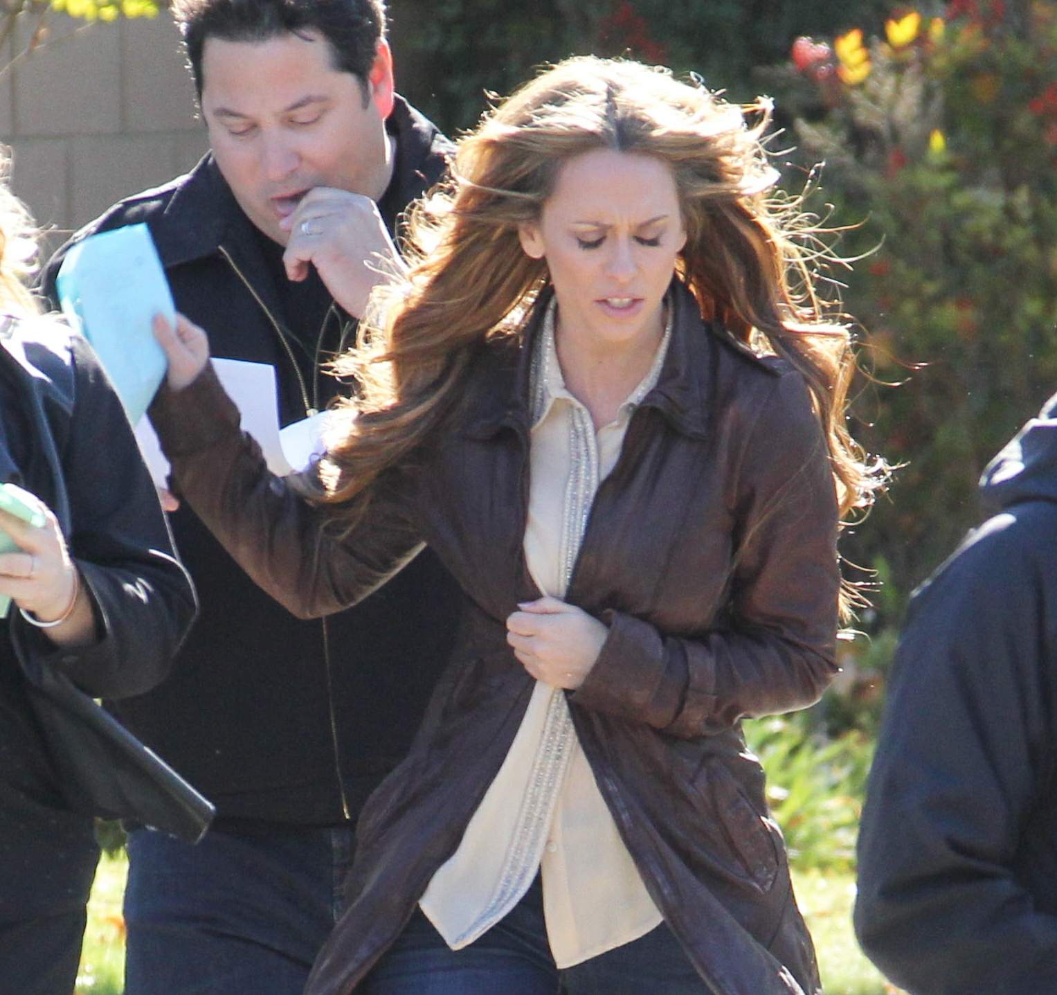 Jennifer Love Hewitt Pictures Jennifer Love Hewitt filming The Client List and really getting into character in between takes. January 10, 2013