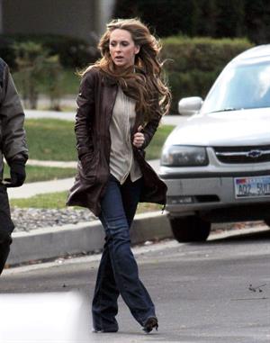 Jennifer Love Hewitt filming The Client List and really getting into character in between takes. January 10, 2013 