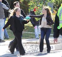 Jennifer Love Hewitt filming The Client List and really getting into character in between takes. January 10, 2013 