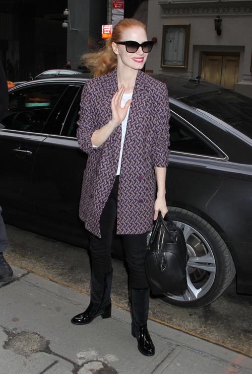 Jessica Chastain arriving at the Walter Kerr Theatre in New York - February 6, 2013 