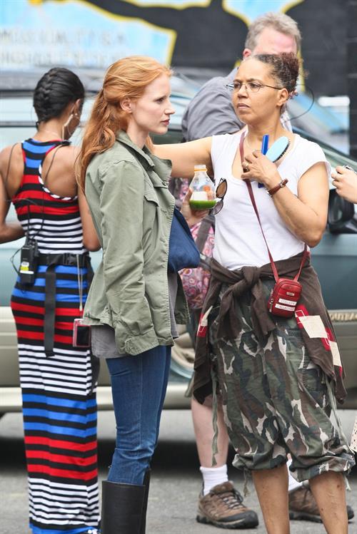 Jessica Chastain Pictures Jessica Chastain - The set of The Disappearance of Eleanor Rigby in New York City (13 Jul 2012)