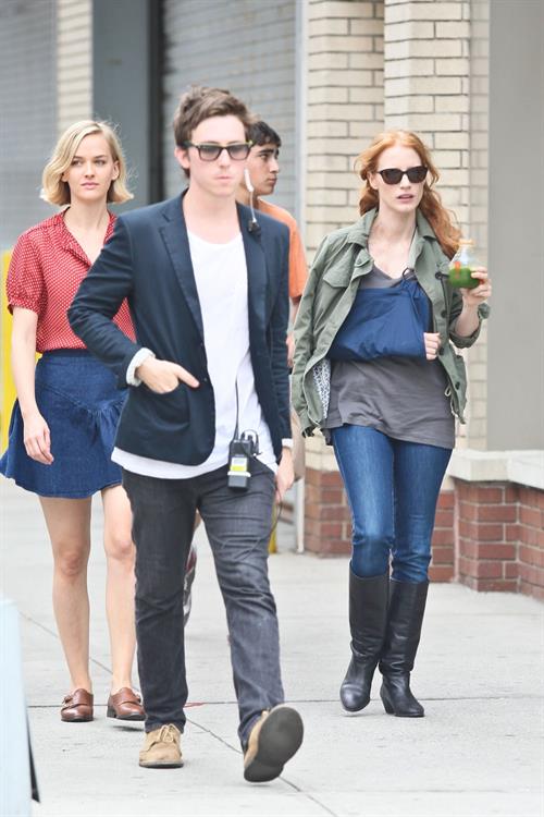 Jessica Chastain - The set of  The Disappearance of Eleanor Rigby  in New York City (13 Jul 2012)