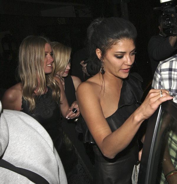 Jessica Szohr and Nicky Hilton outside Sur Lounge in West Hollywood on March 27, 2012