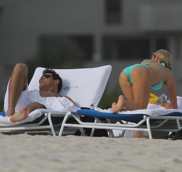 Joanna Krupa bikini candids on the beach in Miami 1/1/13 