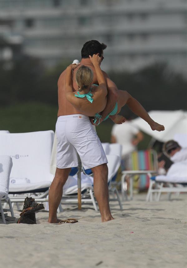 Joanna Krupa bikini candids on the beach in Miami 1/1/13 