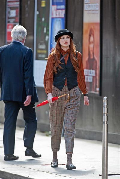 Karen Gillan - Set of 'Not Another Happy Ending' - July 30, 2012