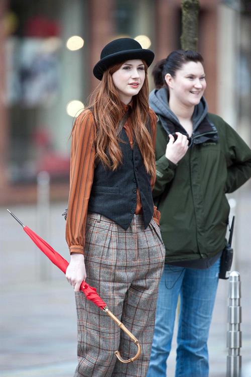 Karen Gillan - Set of 'Not Another Happy Ending' - July 30, 2012