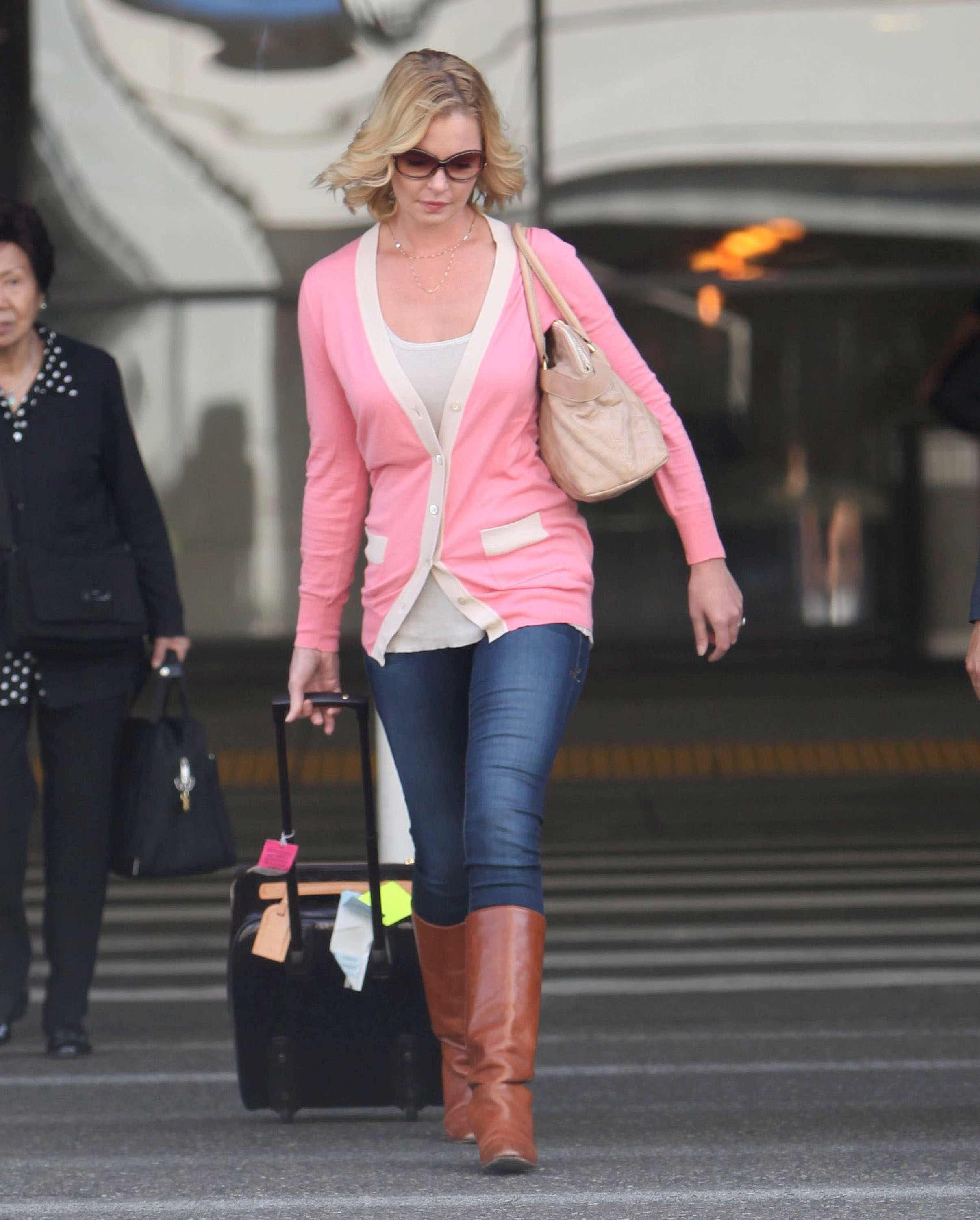 Katherine Heigl arriving on a flight at LAX airport October 4, 2012
