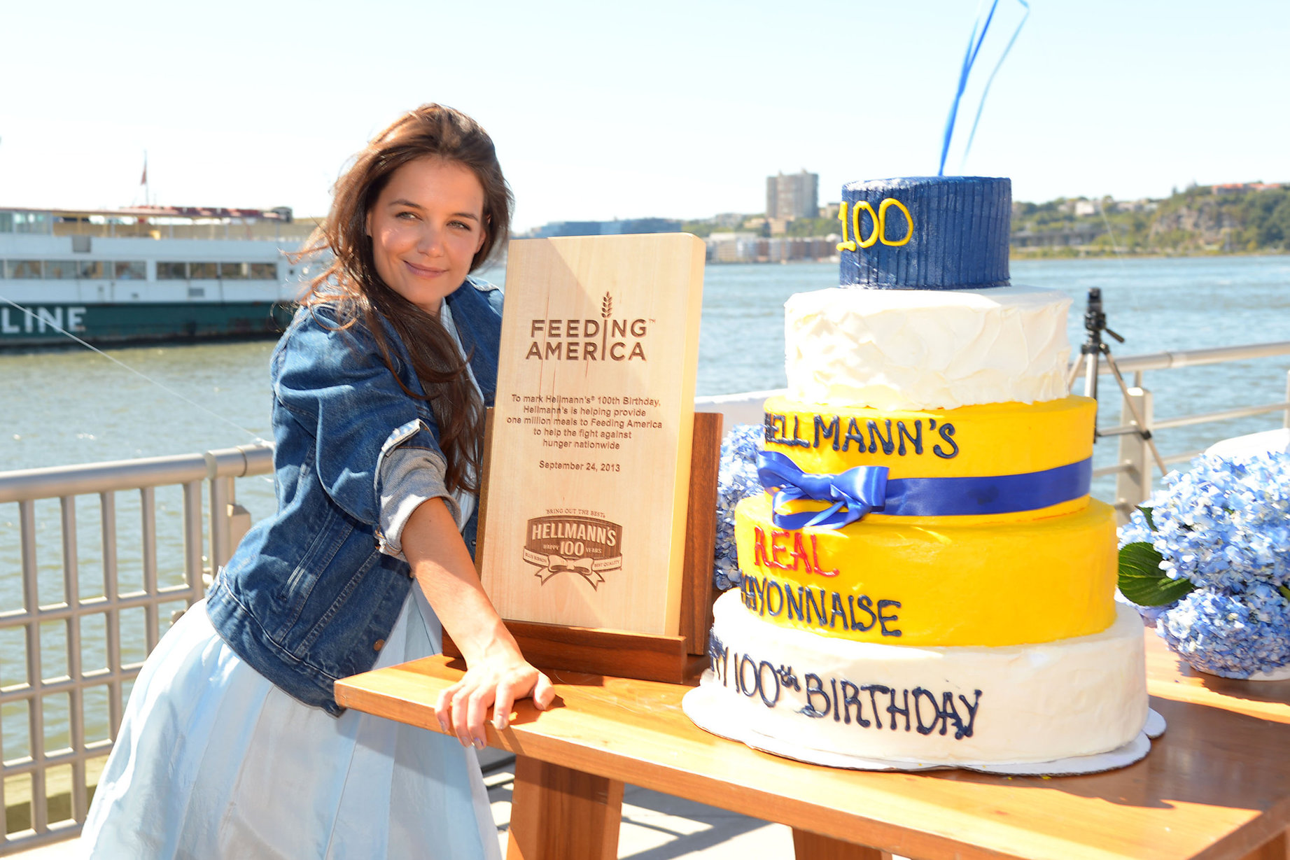 Katie Holmes At Pier 84 to Celebrate Hellmann`s 100th birthday At an Event Benefiting Feeding America 