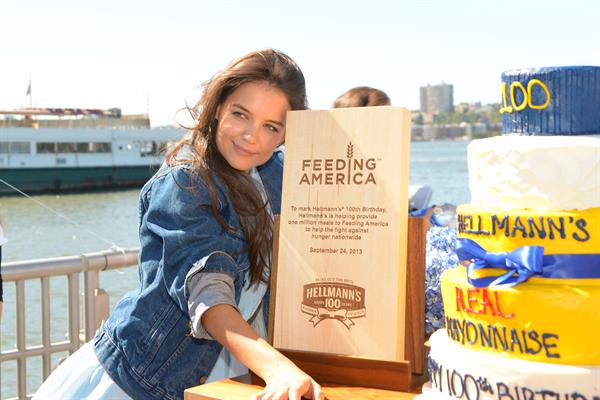 Katie Holmes At Pier 84 to Celebrate Hellmann`s 100th birthday At an Event Benefiting Feeding America 