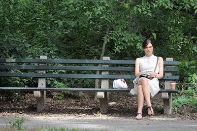 Keira Knightley on the set of 'Can A Song Save Your Life' in Central Park 8/7/12 