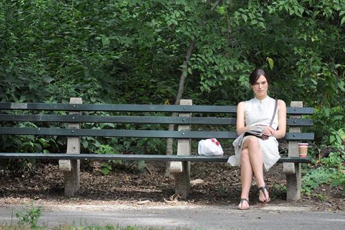 Keira Knightley on the set of 'Can A Song Save Your Life' in Central Park 8/7/12 