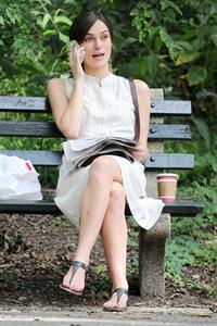 Keira Knightley on the set of 'Can A Song Save Your Life' in Central Park 8/7/12 