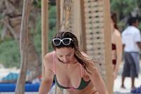 Whitney Cummings in a bikini on the beach in Tulum, Mexico, June 12, 2017