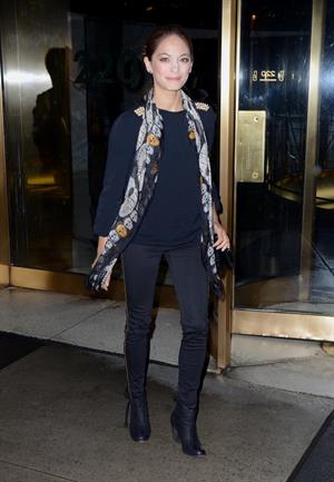 Kristin Kreuk Exits the Pix11 Morning News studios in New York City - October 10, 2012 