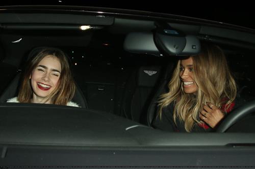 Lily Collins Hakkasan restaurant candids in Beverly Hills, October 10, 2013 