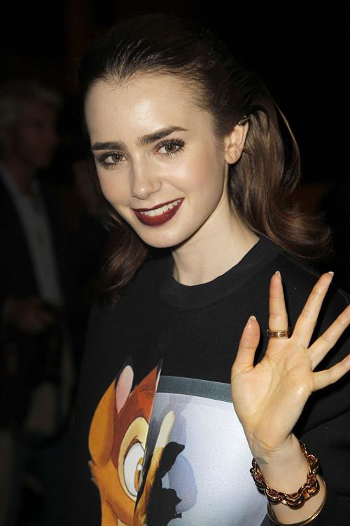 Lily Collins Givenchy Show Fashion Week 9/29/13