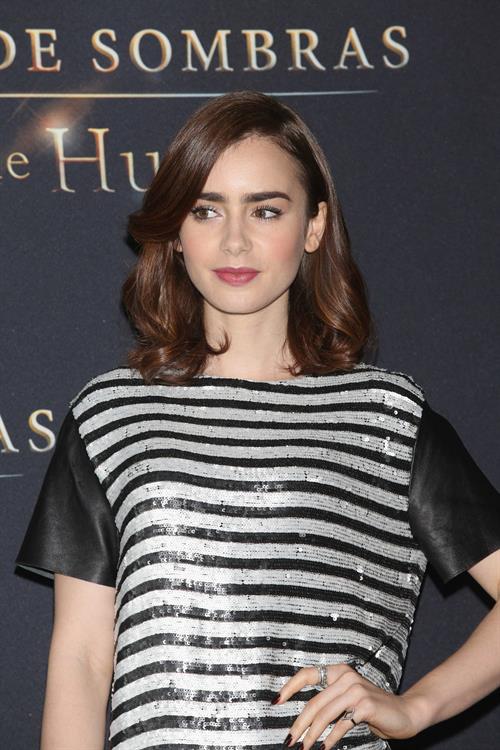 Lily Collins  City of Bones  Mexico Photcall 8/26/13  