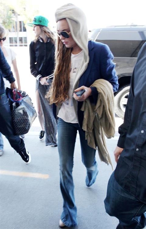 Lindsay Lohan at LAX Airport 4/18/13