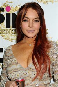 Lindsay Lohan Mr. Pink Ginseng Drink Launch Party in beverly Hills 10/11/12 