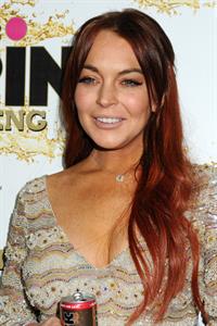 Lindsay Lohan Mr. Pink Ginseng Drink Launch Party in beverly Hills 10/11/12 