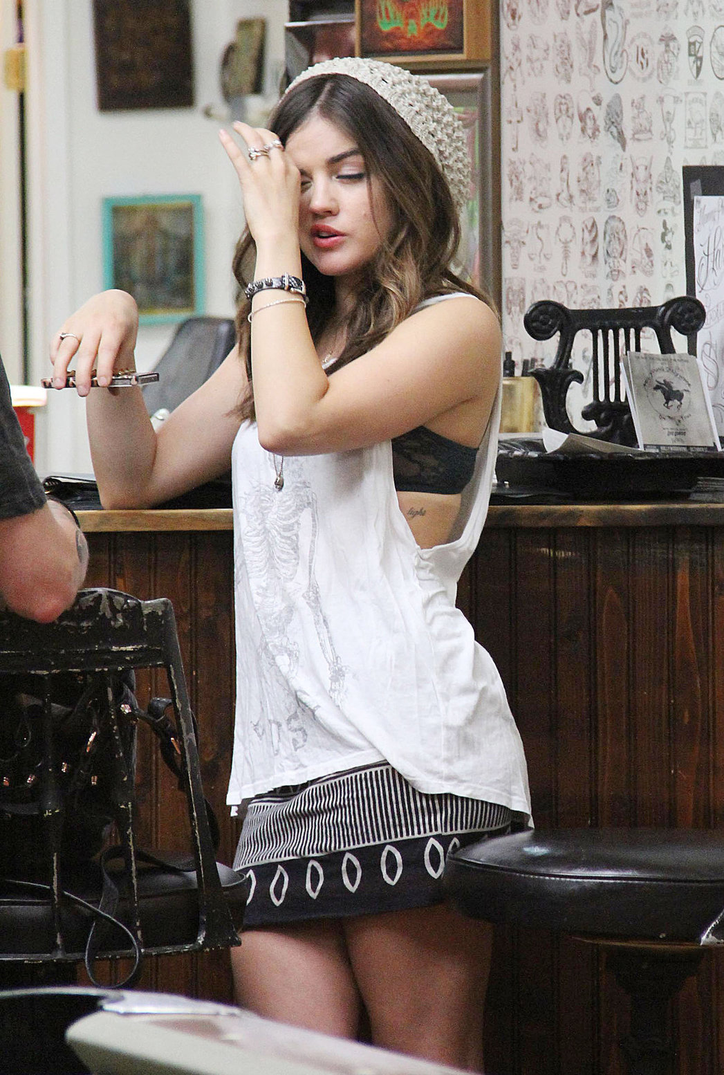 Lucy Hale - at Shamrock Tattoo - September 9th, 2012