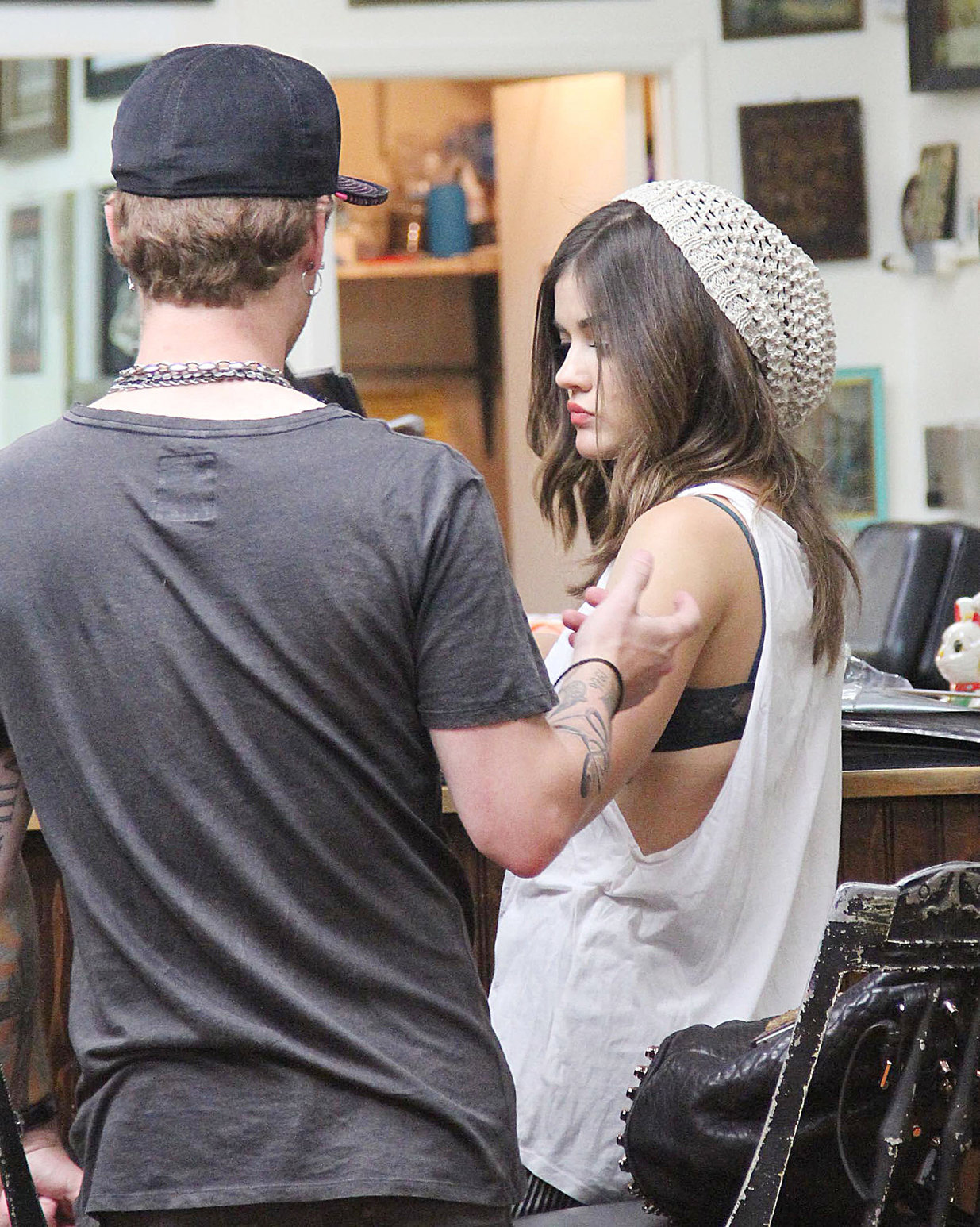 Lucy Hale - at Shamrock Tattoo - September 9th, 2012