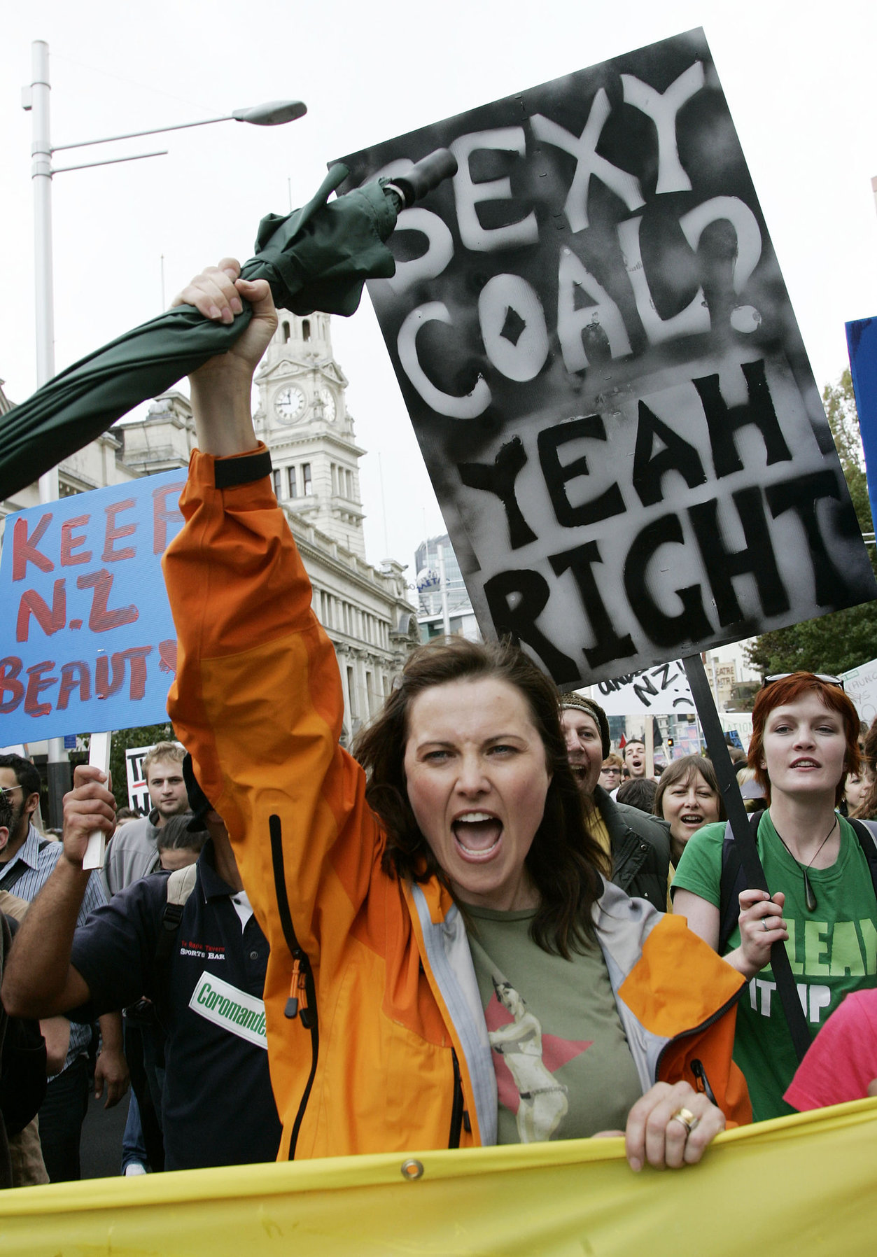 Lucy Lawless - March against mining, Auckland NZ 5/1/10  