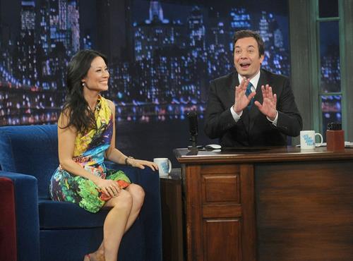 Lucy Liu Late Night with Jimmy Fallon in NYC 1/29/13 