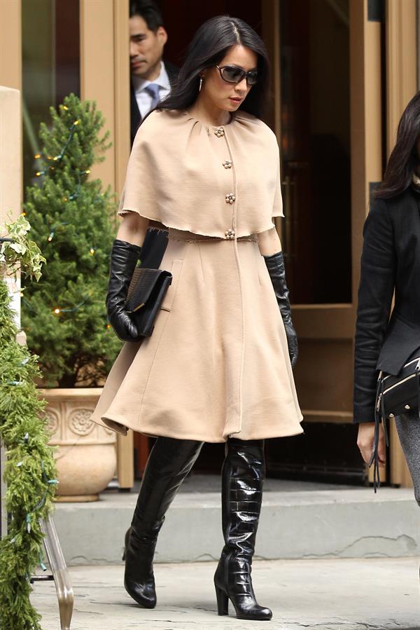 Lucy Liu leaving her apartment in NYC 12/13/12 