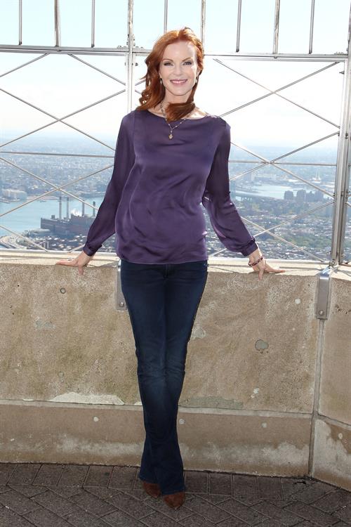 Marcia Cross Marcia Cross Lights The Empire State Building In Honor Of Plan International USA on October 10, 2012
