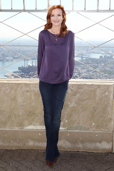 Marcia Cross Marcia Cross Lights The Empire State Building In Honor Of Plan International USA on October 10, 2012