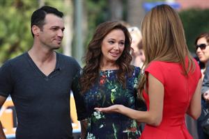 Maria Menounos on the set of Extra in LA on September 10, 2013