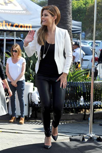 Maria Menounos on the set of Extra in LA 10/2/13 