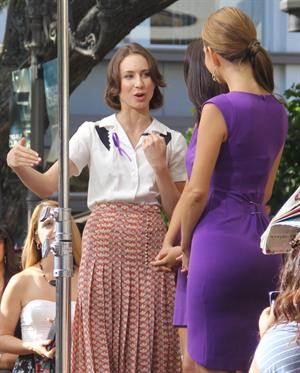 Maria Menounos on the set of Extra at The Grove in LA 10/19/12 